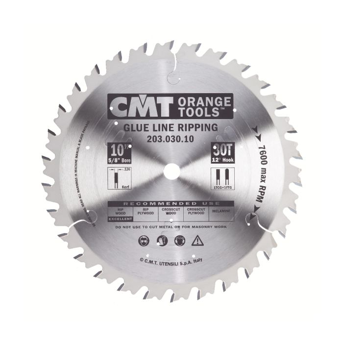 CMT 203.030.08 Industrial Glue Line Ripping Saw Blade, 8-Inch x 30 Teeth 1FTG+FTG Grind with 5/8-Inch. Bore