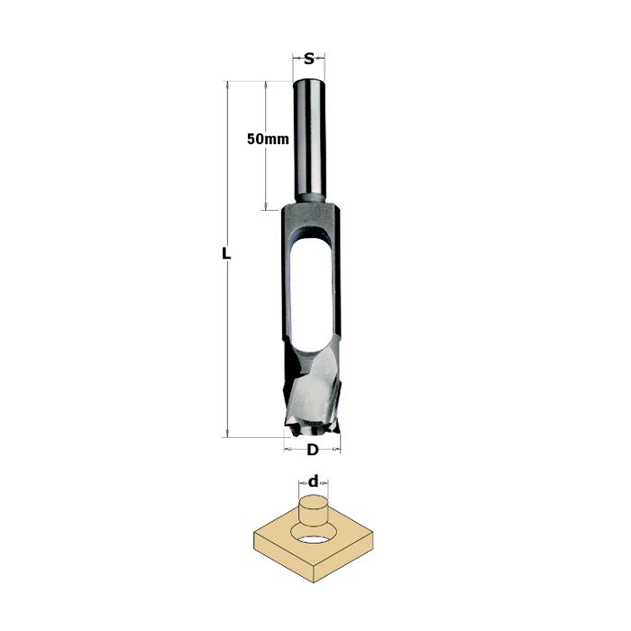 CMT 529.349.31 Plug Cutter, 1-3/8-Inch Minor Diameter, 1-27/32-Inch Diameter, 5/8-Inch Shank