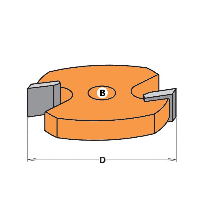 CMT 822.010.11 2-Wing Slot Cutter, 1-3/4-Inch Diameter, 5/16-Inch Bore