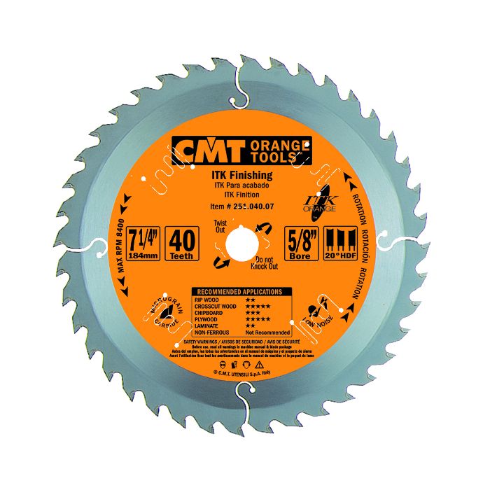 CMT 272.136.36D ITK Industrial Finish Saw Blade, 5-3/8-Inch x 36 Teeth 1FTG+4ATB Grind with 10mm Bore
