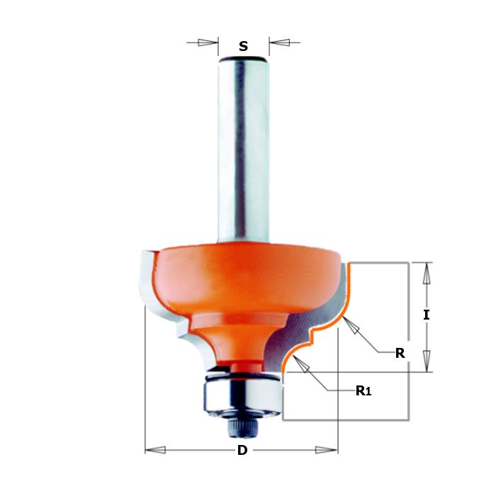 CMT 844.350.11 Classical Ogee Bit, 1/4-Inch Shank, Radius from 3/16 to 1/4-Inch