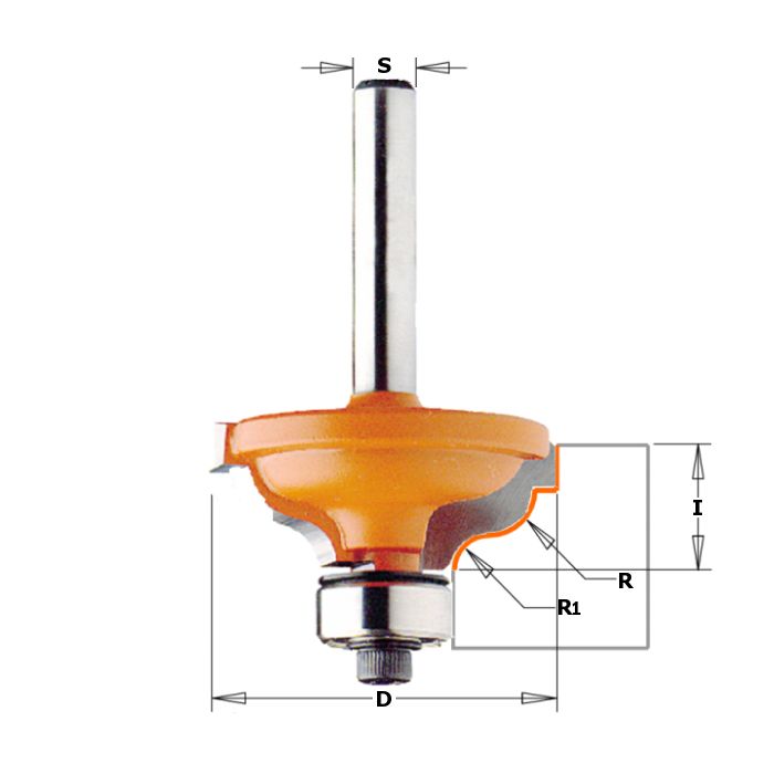 CMT 846.825.11 Ogee With Fillet Bit, 1/2-Inch Shank, Radius from 9/64 to 3/16-Inch