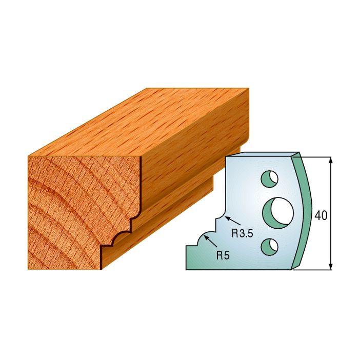CMT 690.020 Pair of Profiled Knives for Shaper Cutters, 1-37/64-Inch Cutting Length, 5/32-Inch Thickness