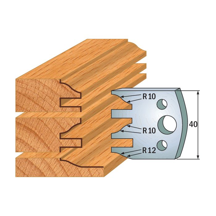 CMT 690.124 Pair of Profiled Knives for Shaper Cutters, 1-37/64-Inch Cutting Length, 5/32-Inch Thickness Shaper Cutter