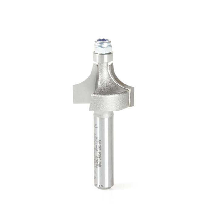 Amana tool 49505 Carbide Tipped Corner Rounding 1/4 Radius x 3/4 Dia x 1/2 Cut Height x 1/4 Shank with 1/4 Inch Dia Lower Bal Bearing Router Bit
