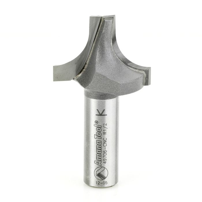 Amana tool 49706-CNC Carbide Tipped Plunge Round Over 1/2 R x 1-3/8 D x 1 Inch CH x 1/2 SHK Router Bit