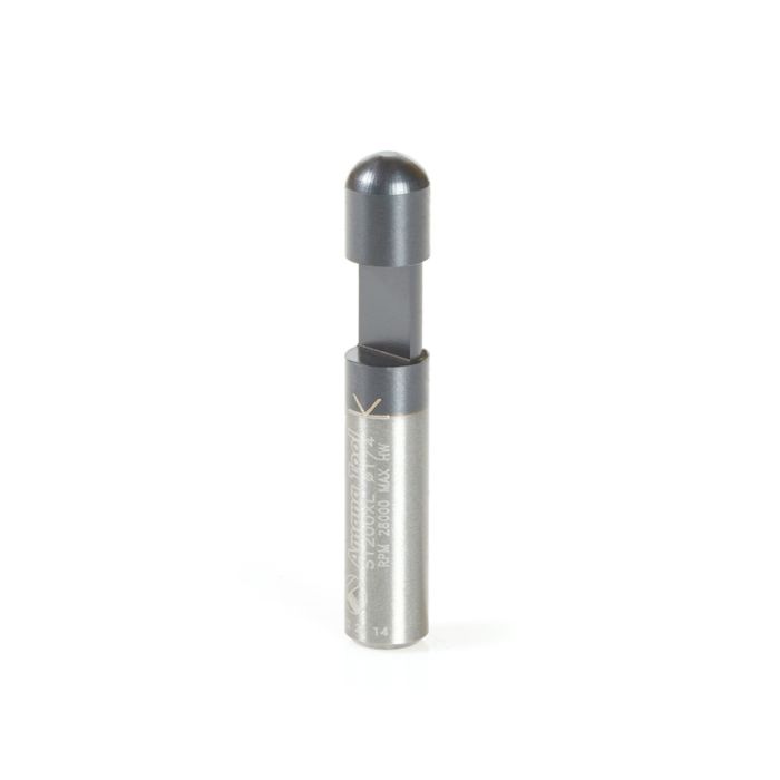 Amana tool 51200XL Solid Carbide Panel Pilot Flush Trim 1/4 D x 1/4 CH x 1/4 SHK x 1-1/2 Inch Long Single Flute Router Bit with AlTiN Coating