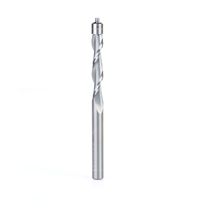 Amana tool 51420 Solid Carbide Aluminum Flush Trim Up-Cut 1/4 D x 1-1/4 Cut Length x 1/4 SHK x 3-1/2 Inch Long Router Bit