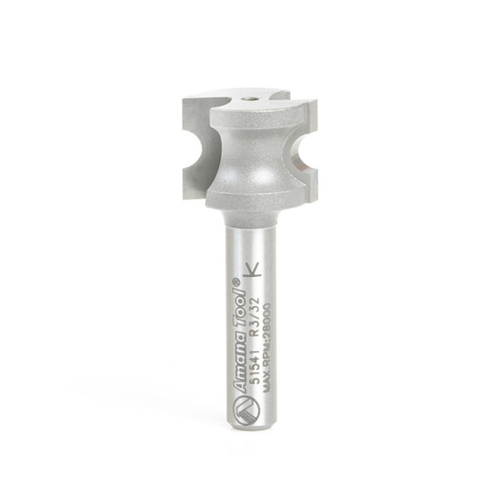 Amana tool 51541 Carbide Tipped Bulnose 3/32 Radius x 21/32 Dia x 1/2 Cut Height x 1/4 Inch Shank Router Bit