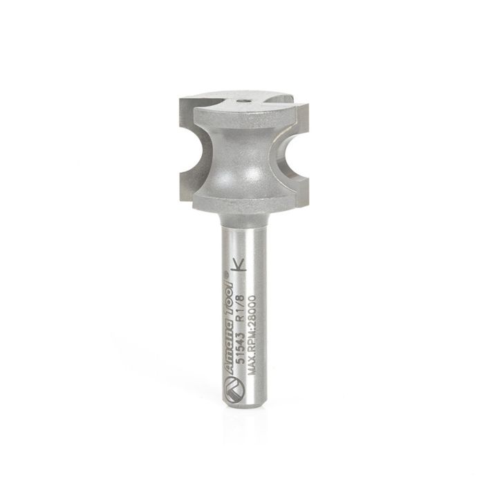 Amana tool 51543 Carbide Tipped Bulnose 1/8 Radius x 23/32 Dia x 9/16 Cut Height x 1/4 Inch Shank Router Bit