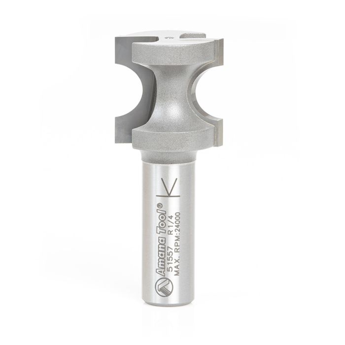 Amana tool 51557 Carbide Tipped Bulnose 1/4 Radius x 1 Dia x 1 Cut Height x 1/2 Inch Shank Router Bit