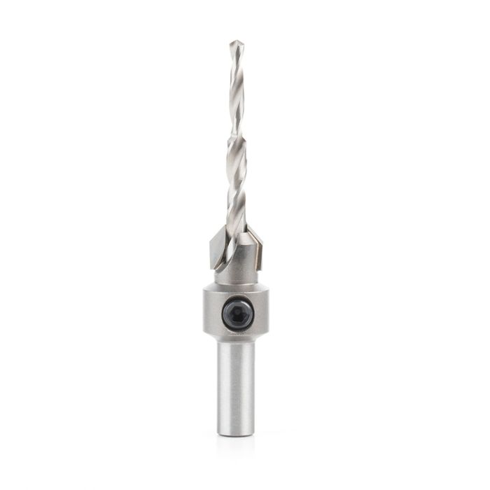 Amana tool 55124 Carbide Tipped Countersink with Slow Spiral Stepped Dril 7/16 D x 11/64 Dril D x 5/16 Round SHK