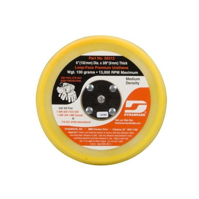 Dynabrade 56313 6" (152 mm) Dia. Vacuum Disc Pad, Loop-Face