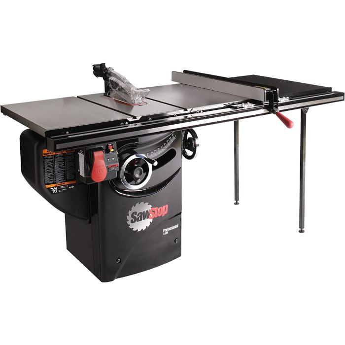 SAWSTOP PCS31320 10-Inch Professional Cabinet Saw, 3-HP, Professional TGlide Fence System. 36 or 52 inch rail configuration