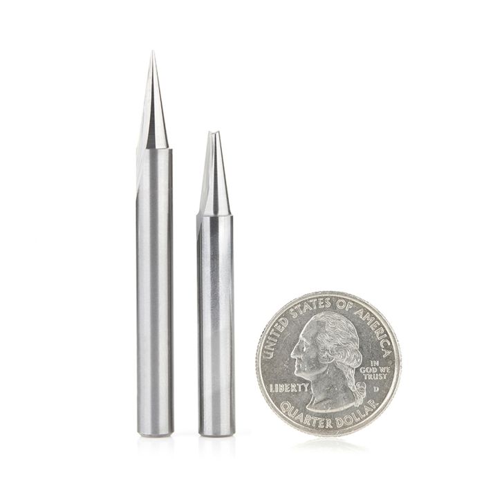 Amana tool AMS-198 2-Pc CNC SC Carving & Engraving Router Bit Pack, 1/4 Inch Shank