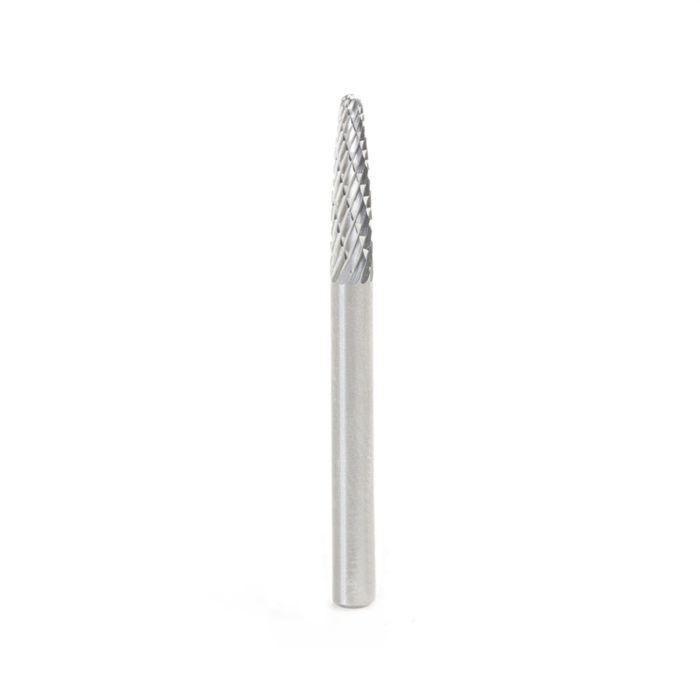Amana tool BURS-138 Tree Shape SC Head 1/8 D x 1/2 CH x 1/8 SHK x 1-1/2 Inch Long Double Cut SF Burr Bit