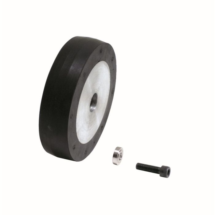 Dynabrade 11620 Contact Wheel Ass'y, 4" Dia. x 1" W x 5/8" I.D., Crown Face, 40 Duro Rubber
