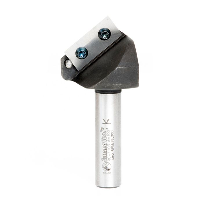 Amana tool RC-1103 CNC Insert V Groove 100 Deg x 1-5/8 Dia x 11/16 Cut Height x 1/2 Inch Shank Router Bit