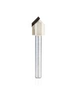 Amana tool DRB-418 Polycrystaline Diamond (PCD) Tipped 90 Deg V Engraving/Chamfering 1/2 Dia x 3/8 Inch Cut Height x 1/4 Shank Router Bit