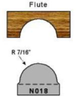 N018 7/16 radius flute profile