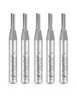 Amana tool 45200-5, 5-Pack Solid Carbide Cutting Edge Straight Plunge High Production 1/8 D x 7/16 CH x 1/4 SHK x 2 Inch Long Router Bits
