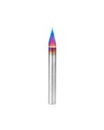 Amana tool 45771-MK Solid Carbide Spektra Extreme tool Life Coated 30 Degree Engraving 0.127mm (0.005) Tip Width x 6mm SHK x 57mm Long Signmaking Router Bit
