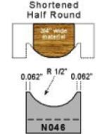 Shortened half round profile