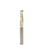 Amana tool 46043 Solid Carbide Spiral 1/4 Dia x 3/4 Cut Height x 1/4 Shank x 2-1/2 Inch Long Composite, Fiberglass & Phenolic Cutting ZrN Coated 2 Flute Up-Cut Router Bit