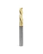 Amana tool 46097 Solid Carbide Spiral 1/4 Dia x 3/4 Cut Height x 1/4 Shank x 2-1/2 Inch Long Composite, Fiberglass & Phenolic Cutting ZrN Coated Down-Cut Router Bit