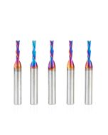 Amana tool 46200-K-5, 5-Pack SC Spektra Extreme tool Life Coated Spiral Plunge 1/8 Dia x 1/2 CH x 1/4 SHK 2 Inch Long Down-Cut Router Bits