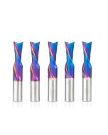 Amana tool 46206-K-5, 5-Pack SC Spektra Extreme tool Life Coated Spiral Plunge 1/2 Dia x 1-1/4 CH x 1/2 SHK 3 Inch Long Down-Cut Router Bits