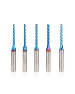 Amana tool 46292-K-5, 5-Pack CNC Spektra Extreme tool Life Coated Spiral 2D/3D Carving 0.10 Deg Tapered Angle Flat Bottom x 1/8 D x 1-3/32 CH x 1/4 SHK x 2-1/2 Inch Long x 4 Flute SC Up-Cut Router Bits
