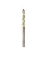 Amana tool 46298 CNC 2D and 3D Carving 1 Deg Tapered Angle Bal Nose x 3/16 D x 3/32 R x 1 CH x 1/4 SHK x 3 Inch Long x 3 Flute SC ZrN Coated Upcut Router Bit