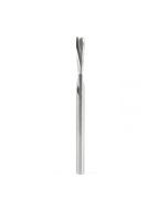 Amana tool 46340 CNC Solid Carbide Spiral Plunge for Solid Wood 1/8 D x 1/2 CH x 1/8 SHK x 2 Inch Long Down-Cut Router Bit