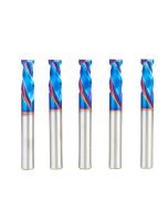 Amana tool 46367-K-5, 5-Pack CNC SC Spektra Extreme tool Life Coated Mortise Compression Spiral 3/8 D x 7/8 CH 3/8 SHK 3 Inch Long 2 Flute Router Bits