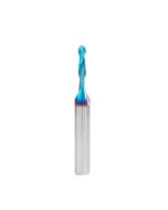 Amana tool 46369-K SC Spektra Extreme tool Life Coated Double Flute Up-Cut Bal Nose Spiral 1/16 R x 1/8 D x 1/2 CH x 1/4 SHK x 2 Inch Long Router Bit
