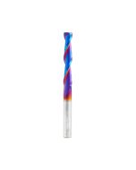 Amana tool 46577-K CNC Spektra Extreme tool Life Coated Spiral 2D/3D Carving 0.10 Deg Straight Angle Flat Bottom x 1/4 D x 1-1/2 CH x 1/4 SHK x 3 Inch Long x 2 Flute SC Up-Cut Router Bit