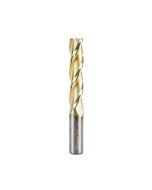 Amana tool 46597 CNC 2D and 3D Carving 0.10 Deg Straight Angle Flat Bottom x 3/8 D x 1-3/4 CH x 3/8 SHK x 3 Inch Long x 3 Flute SC ZrN Coated Router Bit
