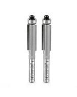 Amana tool 47100-2, 2-Pack Carbide Tipped Flush Trim 3/8 D x 1 CH x 1/4 SHK x 2-5/8 Inch Long Router Bits w/ Lower Bal Bearing