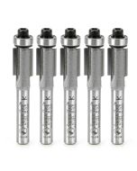 Amana tool 47102-5, 5-Pack Carbide Tipped Flush Trim 3/8 D x 1/2 CH x 1/4 Inch SHK x 2-1/8 Inch Long Router Bits w/ Lower Bal Bearing