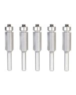 Amana tool 47104-5, 5-Pack Carbide Tipped Flush Trim 1/2 D x 1 CH x 1/4 SHK x 2-5/8 Inch Long Router Bits w/ Lower Bal Bearing