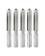 Amana tool 47126-5, 5-Pack Carbide Tipped Flush Trim 1/2 D x 2 CH x 1/2 SHK x 4-1/4 Inch Long Router Bits w/ Lower Bal Bearing