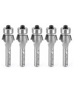 Amana tool 47200-5, 5-Pack Carbide Tipped Bevel Laminate Trim 15 Deg Angle x 5/8 D x 9/32 CH x 1/4 Inch SHK w/ Bal Bearing Router Bits