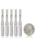 Amana tool 47222-5, 5-Pack Miniature Flush Trim Plunge Template 3/16 D x 1/2 CH x 1/4 Inch SHK Carbide Tipped Router Bits with Mini 3/16 D Upper Bal Bearing