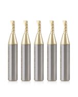 Amana tool 51373-Z-5, 5-Pack CNC SC Spiral O Single Flute, Aluminum Cutting 1/8 D x 5/16 CH x 1/4 SHK x 1-1/2 Inch Long Up-Cut ZrN Coated Router Bits with Mirror Finish