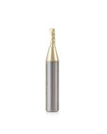 Amana tool 51373-Z CNC SC Spiral O Single Flute, Aluminum Cutting 1/8 D x 5/16 CH x 1/4 SHK x 1-1/2 Inch Long Up-Cut ZrN Coated Router Bit with Mirror Finish