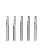 Amana tool 51377-5, 5-Pack CNC SC Spiral O Single Flute, Aluminum Cutting 1/4 D x 3/4 CH x 1/4 SHK x 2 Inch Long Up-Cut Router Bit with Mirror Finish
