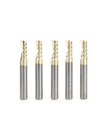 Amana tool 51402-Z-5, 5-Pack CNC SC Spiral O Single Flute, Aluminum Cutting 1/4 D x 5/8 CH x 1/4 SHK x 2 Inch Long Up-Cut ZrN Coated Router Bits with Mirror Finish