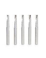 Amana tool 51405-5, 5-Pack CNC SC Spiral O Single Flute, Plastic Cutting 1/4 D x 1 CH x 1/4 SHK x 2-1/2 Inch Long Up-Cut Router Bits with Mirror Finish