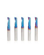 Amana tool 51405-K-5, 5-Pack CNC Spektra Coated SC Spiral O Single Flute, Plastic Cutting 1/4 D x 1 CH x 1/4 SHK x 2-1/2 Inch Long Up-Cut Router Bits with Mirror Finish